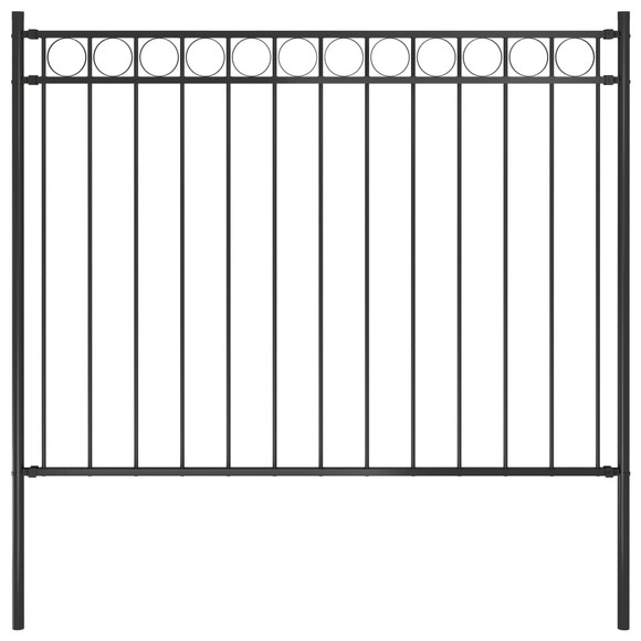 vidaXL Gartenzaun Stahl 1,7x1 m Schwarz