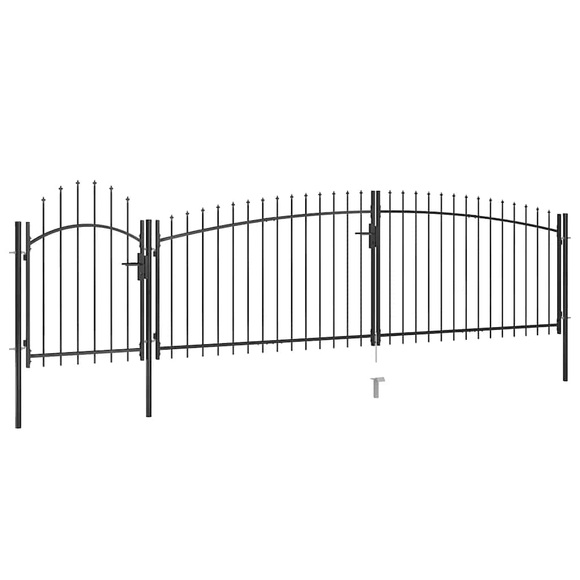 vidaXL Gartentor mit Speerspitzen 5x1,75 m Schwarz
