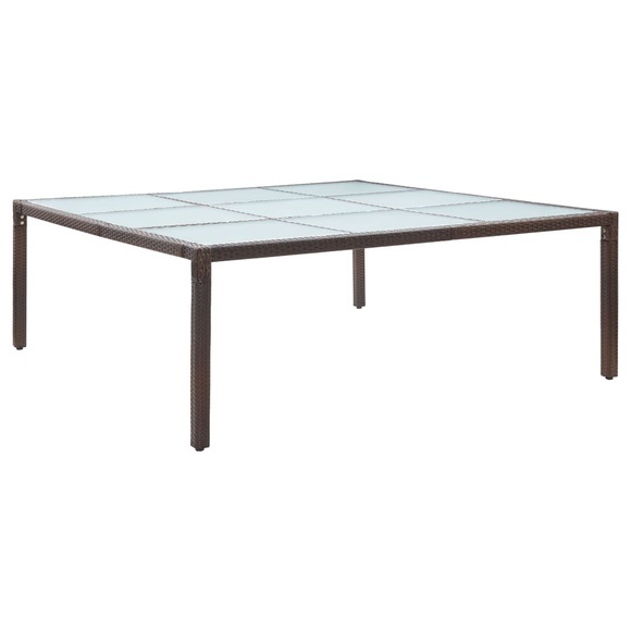 vidaXL Garten-Esstisch Braun 200×200×74 cm Poly Rattan