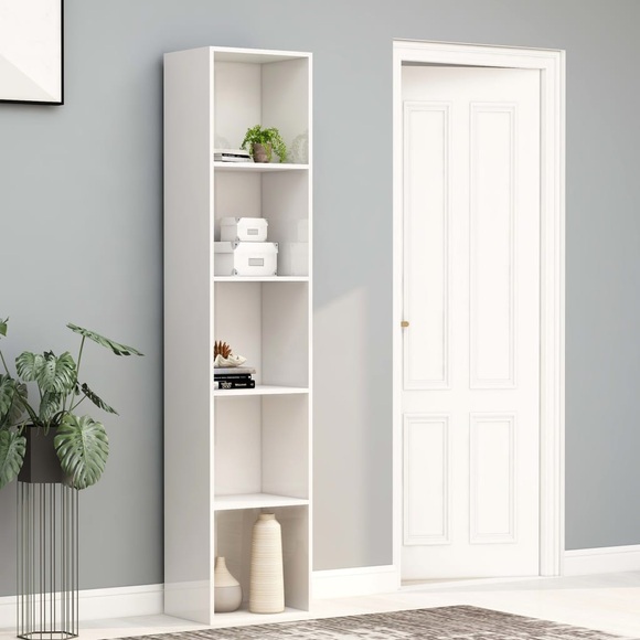 vidaXL Bücherregal Hochglanz-Weiß 40x30x189 cm Spanplatte