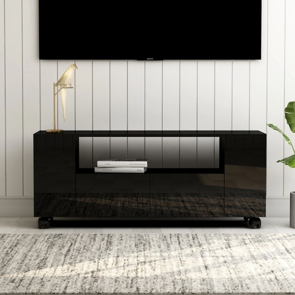 TV-Schrank Hochglanz-Schwarz 120 x 35 x 43 cm Spanplatte