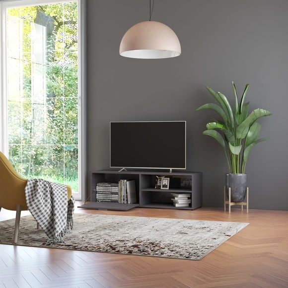 TV-Schrank Hochglanz-Grau 120 x 34 x 37 cm Spanplatte