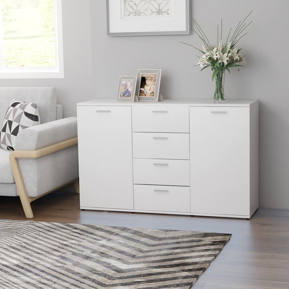 vidaXL Sideboard Weiß 120×35,5×75 cm Spanplatte