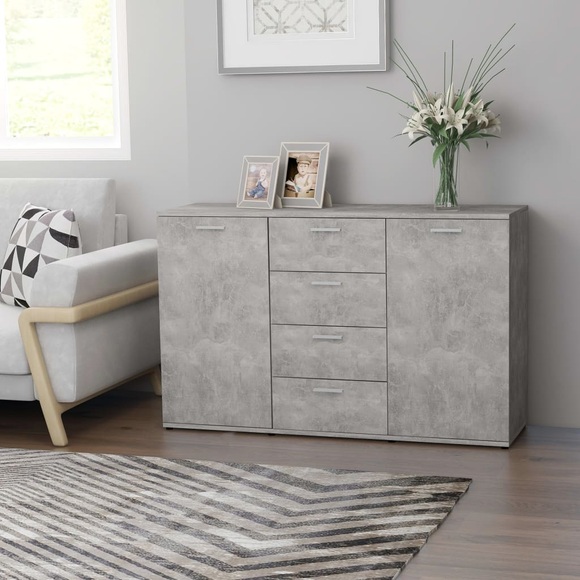 vidaXL Sideboard Betongrau 120×35,5×75 cm Spanplatte