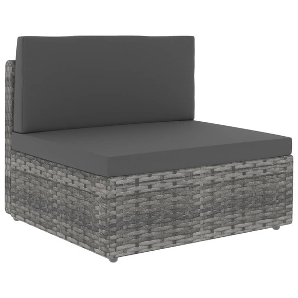Modulares Mittelsofa Poly Rattan Grau
