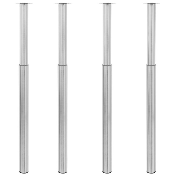 vidaXL Teleskopische Tischbeine 4 Stk. Gebürstetes Nickel 710-1100 mm
