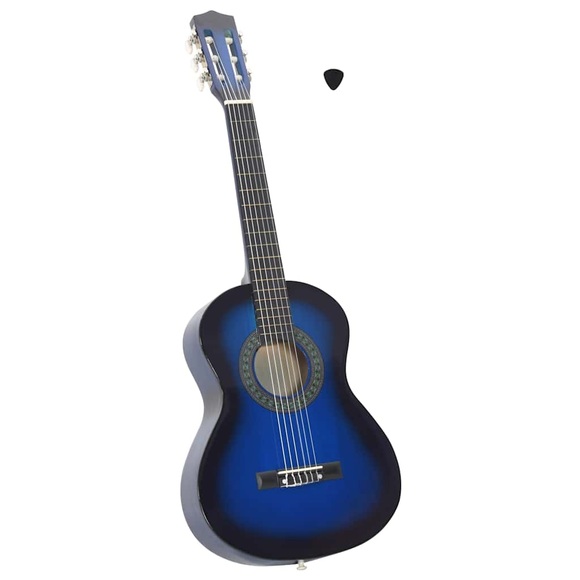 vidaXL Klassikgitarre für Anfänger und Kinder Blau 1/2 34