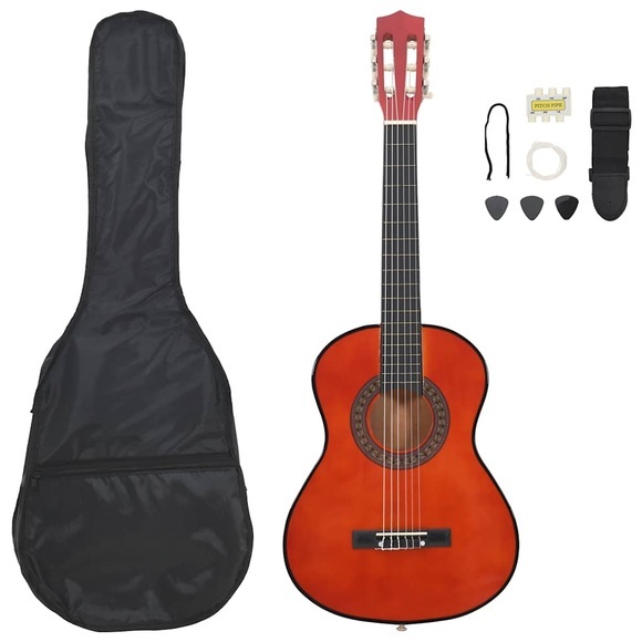 vidaXL 8-tlg. Klassikgitarren-Set für Kinder und Anfänger 1/2 34