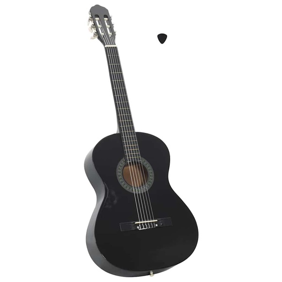 vidaXL Klassikgitarre für Anfänger Schwarz 4/4 39