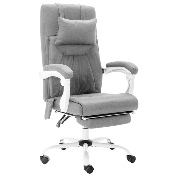 vidaXL Massage-Bürostuhl Grau Stoff