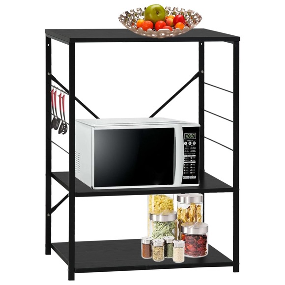 Mikrowellenregal Schwarz 60 x 39,6 x 79,5 cm Spanplatte