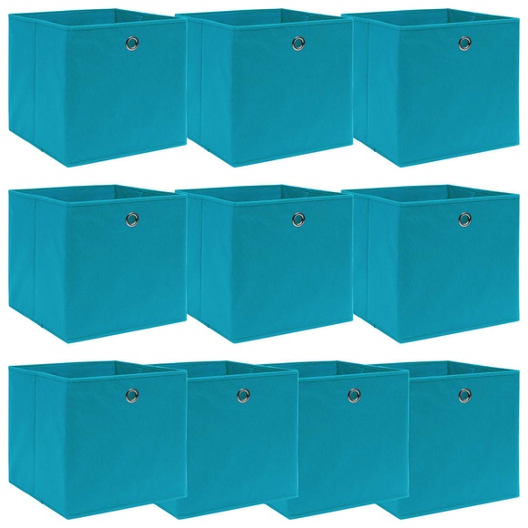 vidaXL Aufbewahrungsboxen 10 Stk. Babyblau 32×32×32 cm Stoff