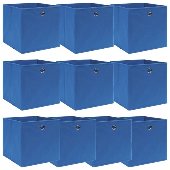 vidaXL Aufbewahrungsboxen 10 Stk. Blau 32×32×32 cm Stoff