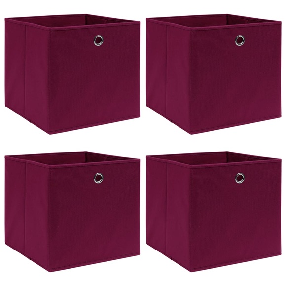 vidaXL Aufbewahrungsboxen 4 Stk. Dunkelrot 32×32×32 cm Stoff
