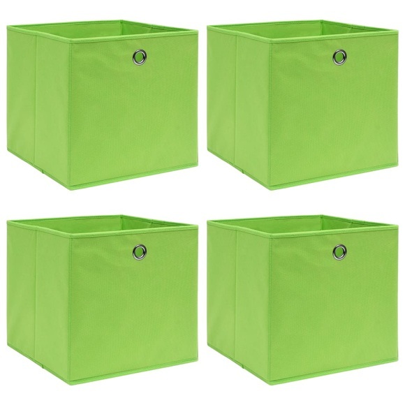 vidaXL Aufbewahrungsboxen 4 Stk. Grün 32×32×32 cm Stoff