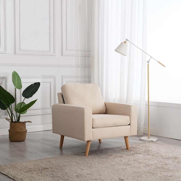 vidaXL Sessel Creme Stoff
