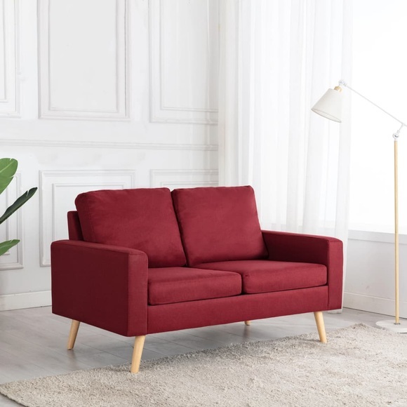 vidaXL 2-Sitzer-Sofa Weinrot Stoff