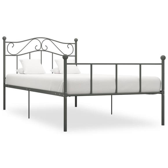 vidaXL Bettgestell Grau Metall 100 × 200 cm