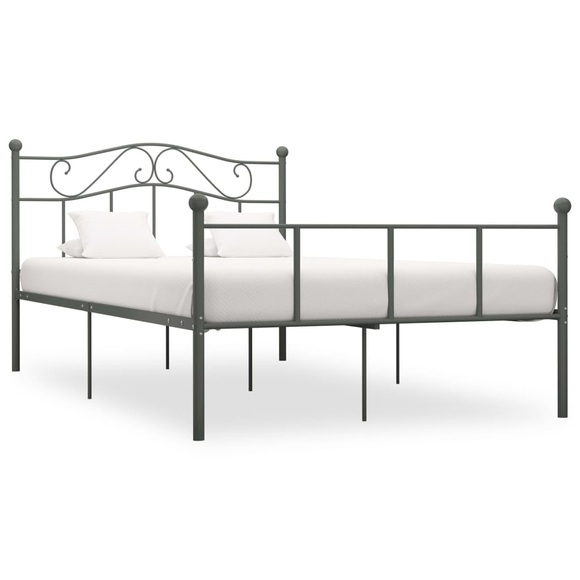 vidaXL Bettgestell Grau Metall 160×200 cm