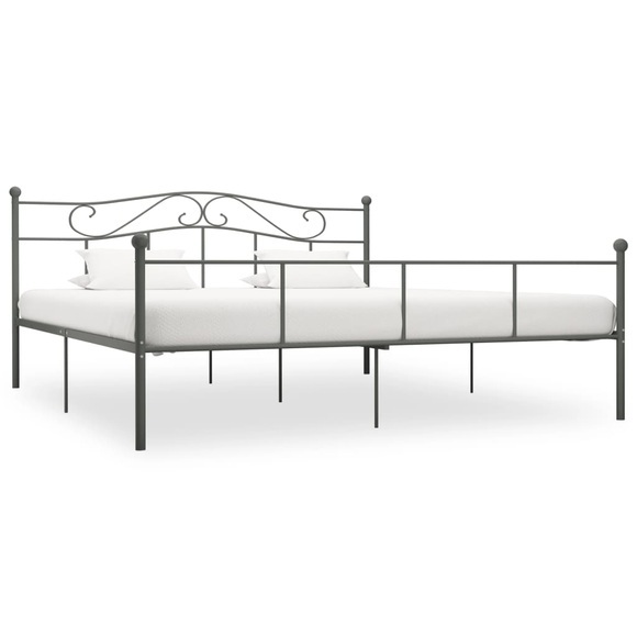 vidaXL Bettgestell Grau Metall 180×200 cm