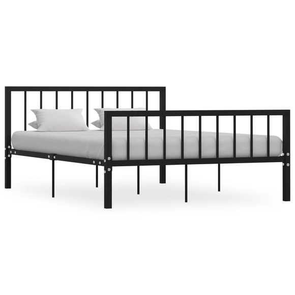 vidaXL Bettgestell Schwarz Metall 140×200 cm