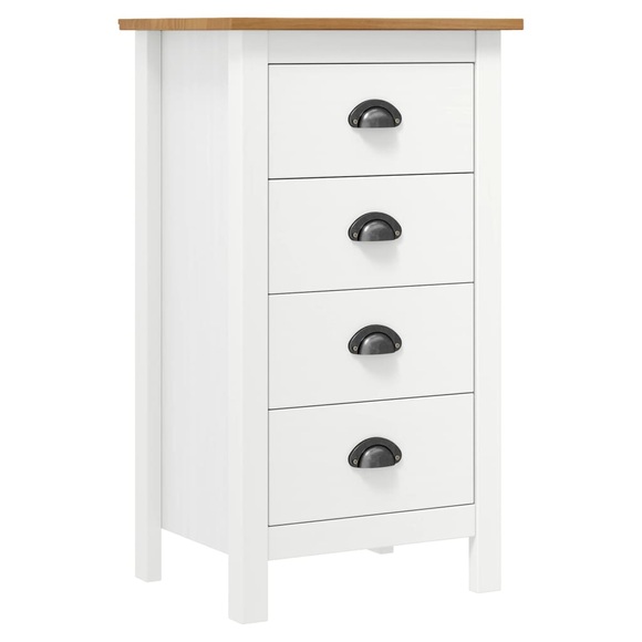 vidaXL Sideboard Hill Range Weiß 46×35×80 cm Massivholz Kiefer