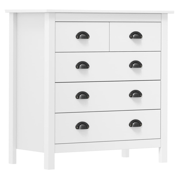vidaXL Sideboard Hill Range Weiß 79×40×80 cm Massivholz Kiefer