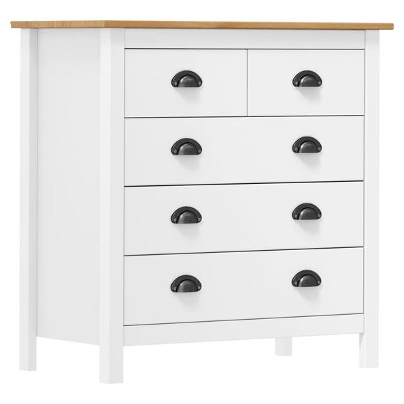 vidaXL Sideboard Hill Range Weiß 79×40×80 cm Massivholz Kiefer