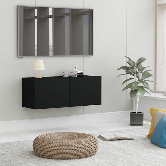 TV-Schrank Schwarz 80x30x30 cm Spanplatte