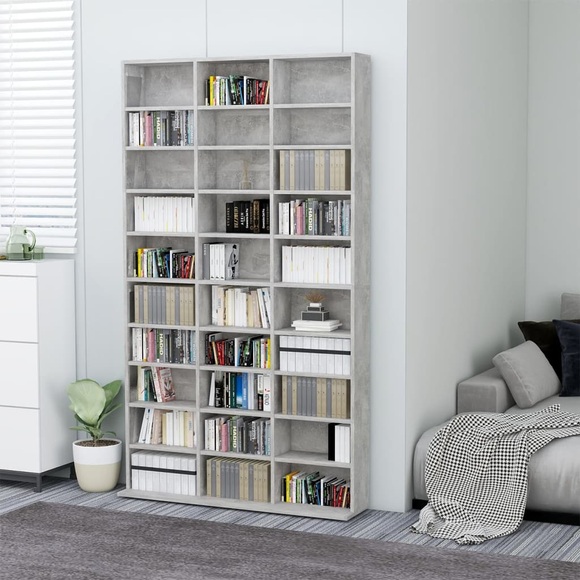 CD-Regal Betongrau 102x16x177,5 cm Spanplatte