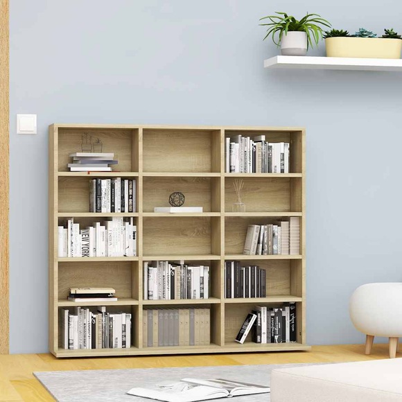 CD-Regal Sonoma-Eiche 102x16x89,5 cm Spanplatte