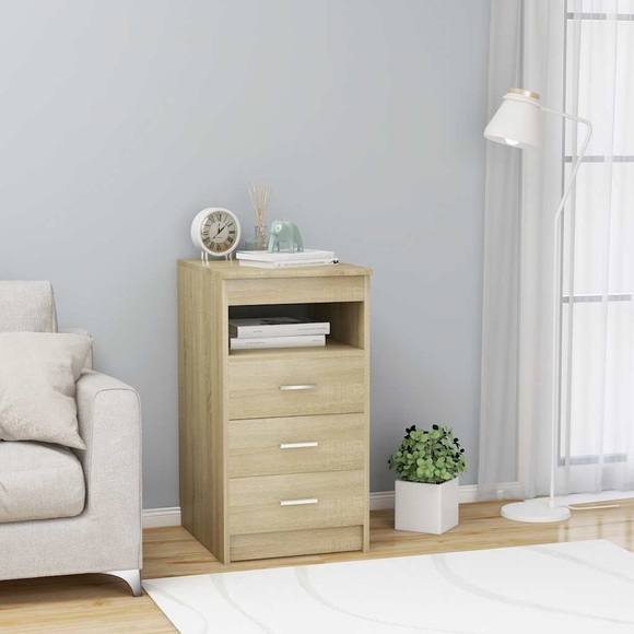 vidaXL Sideboard mit Schubladen Sonoma-Eiche 40×50×76 cm Spanplatte