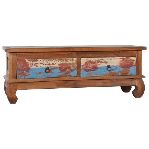 vidaXL TV-Schrank 110x35x40 cm Teak Altholz