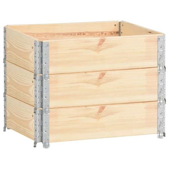 vidaXL Paletten-Aufsatzrahmen 3 Stk. 60×80 cm Kiefern-Massivholz