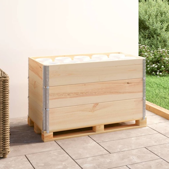 vidaXL Paletten-Aufsatzrahmen 3 Stk. 50×100 cm Kiefern-Massivholz