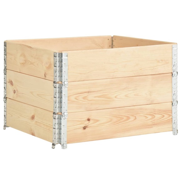 vidaXL Paletten-Aufsatzrahmen 3 Stk. 100×100 cm Kiefern-Massivholz