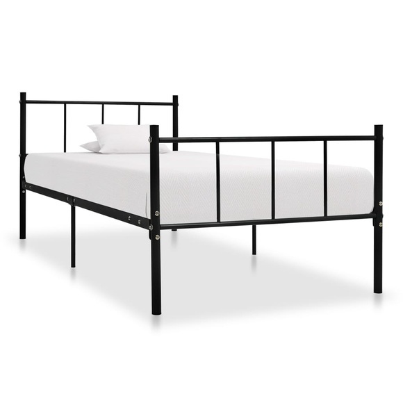 vidaXL Bettgestell Schwarz Metall 90×200 cm