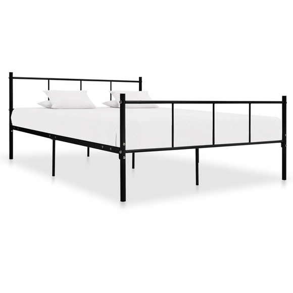 vidaXL Bettgestell Schwarz Metall 160×200 cm