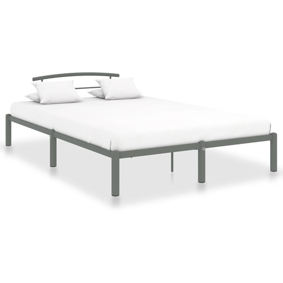 vidaXL Bettgestell Grau Metall 120x200 cm