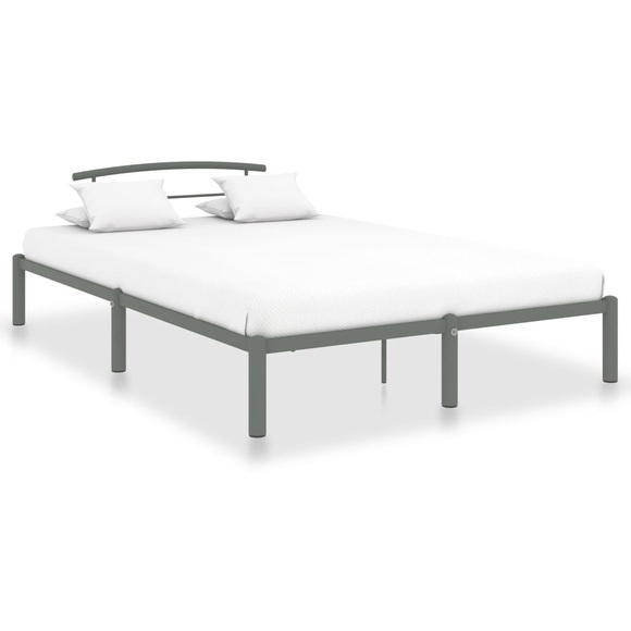 vidaXL Bettgestell Grau Metall 140x200 cm