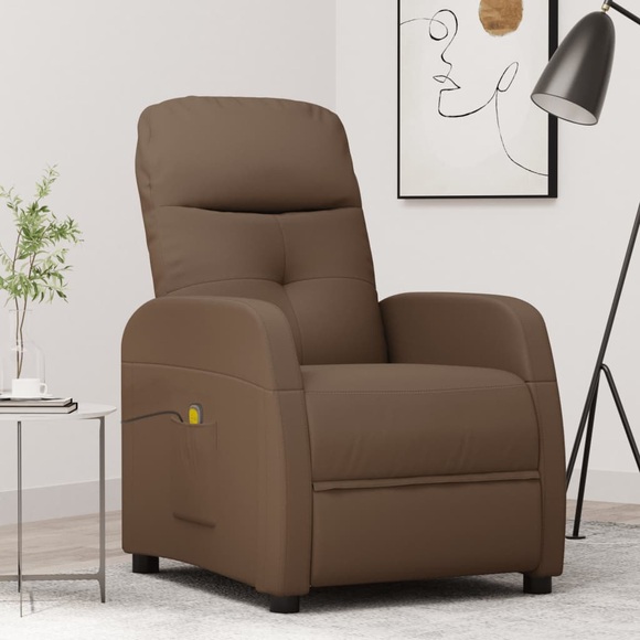 vidaXL Massagesessel Braun Stoff