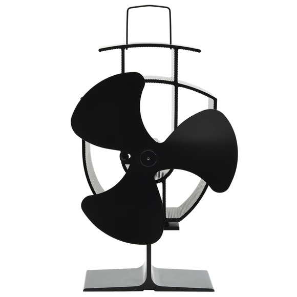 vidaXL Wärmebetriebener Kaminventilator 3 Blätter Schwarz