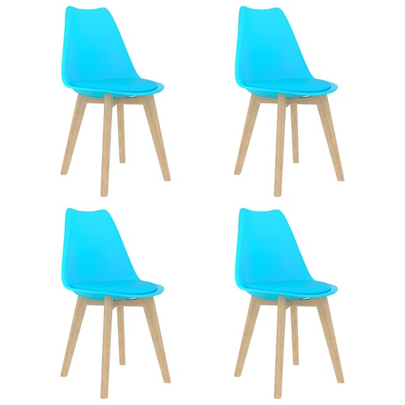vidaXL Esszimmerstühle 4 Stk. Blau Kunststoff
