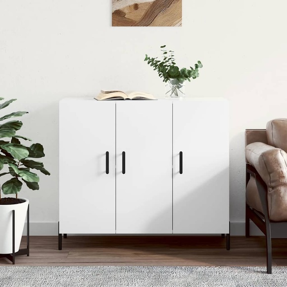 vidaXL Sideboard Weiß 90x34x80 cm Holzwerkstoff
