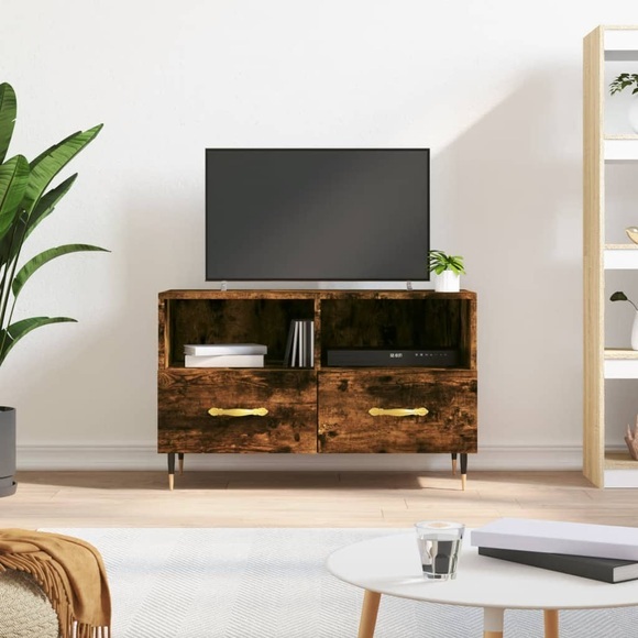 vidaXL TV-Schrank Räuchereiche 80x36x50 cm Holzwerkstoff