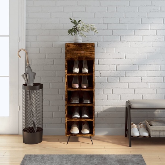 vidaXL Schuhschrank Räuchereiche 30x35x105 cm Holzwerkstoff