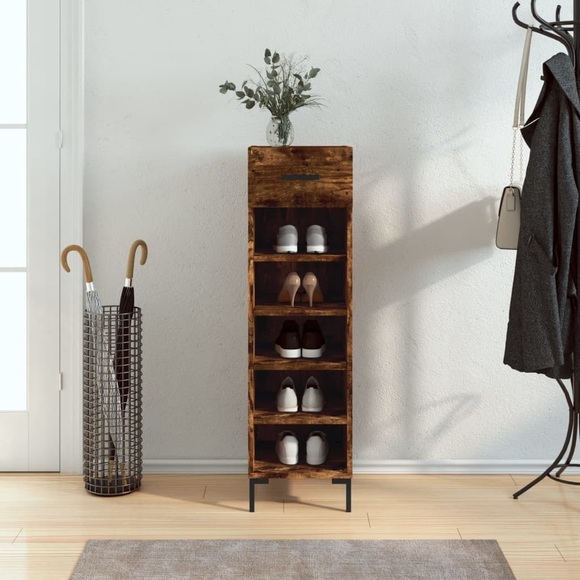 vidaXL Schuhschrank Räuchereiche 30x35x105 cm Holzwerkstoff