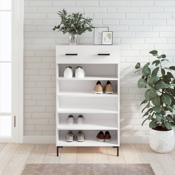 vidaXL Schuhschrank Weiß 60x35x105 cm Holzwerkstoff