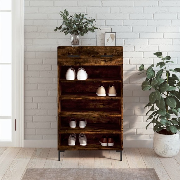 vidaXL Schuhschrank Räuchereiche 60x35x105 cm Holzwerkstoff