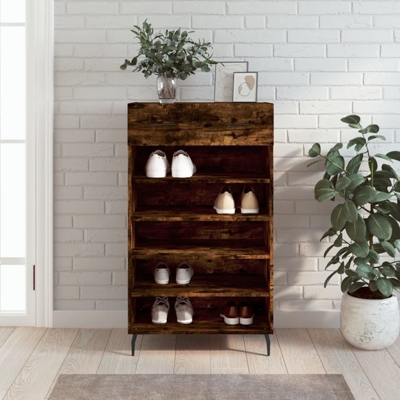 vidaXL Schuhschrank Räuchereiche 60x35x105 cm Holzwerkstoff